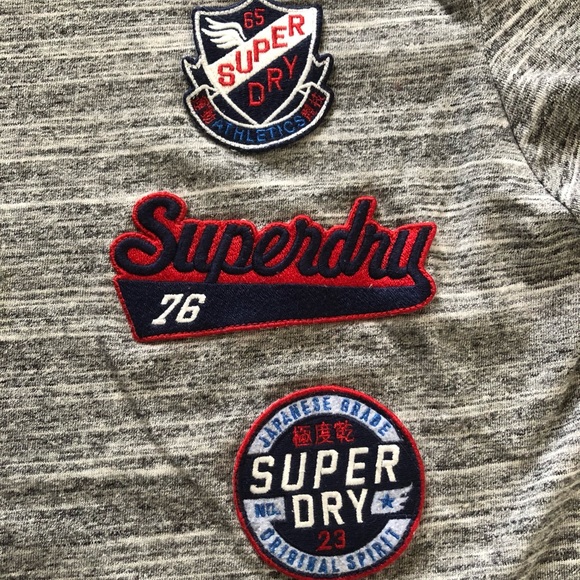 SuprerDry Men’s Patches Gray Tee S - Picture 4 of 8
